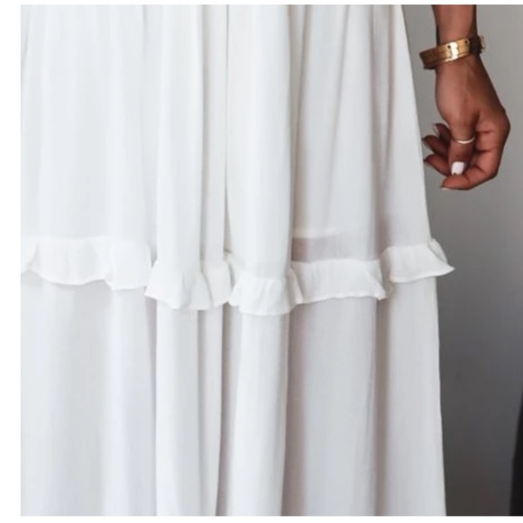 BellanBlue Elegant White Ruffle Maxi Dress - Picture 4 of 4